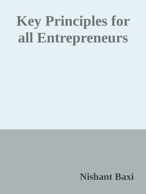 cover image of Key Principles for All Entrepreneurs